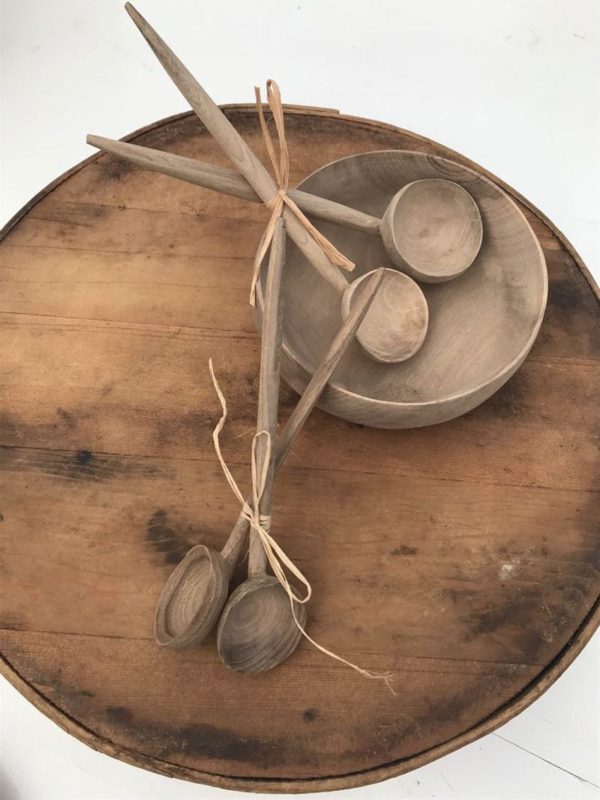 Cuillère à soupe ronde en bois de l'artisanat marocain | Minha Moubber