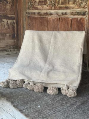 Couverture coton marron - Jeté de lit artisanal - Plaid coton | Minha Moubber